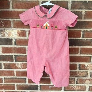 Silly Goose Christmas Smocked Boys short sleeve Jon Jon